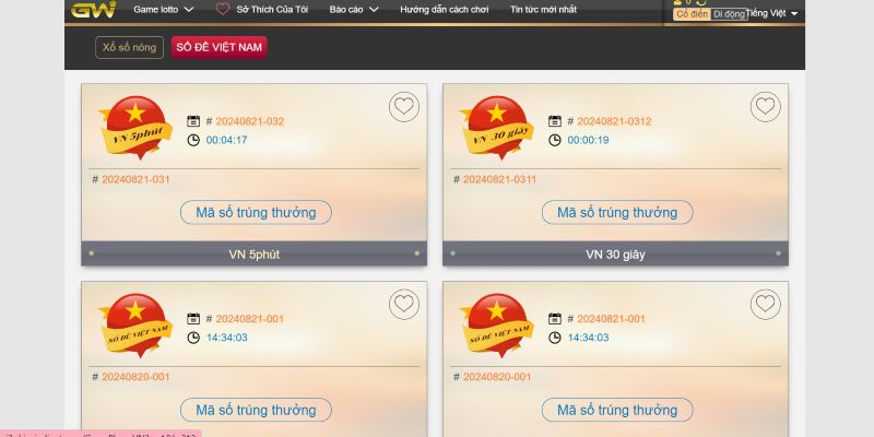 GW Lobby VZ99 – Cược Xổ Số Đổi Đời Ngay Trong Ngày