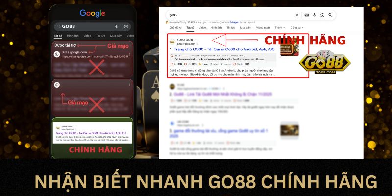 Mẹo phân biệt trang GO88 thật và giả cực nhanh